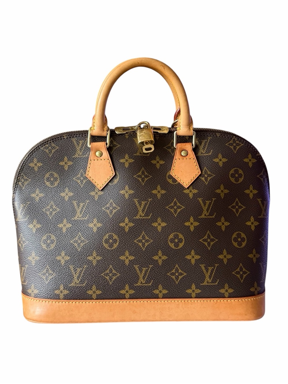 Louis Vuitton Alma PM Monogram Canvas Top Handle Bag with Lock & Dust Bag